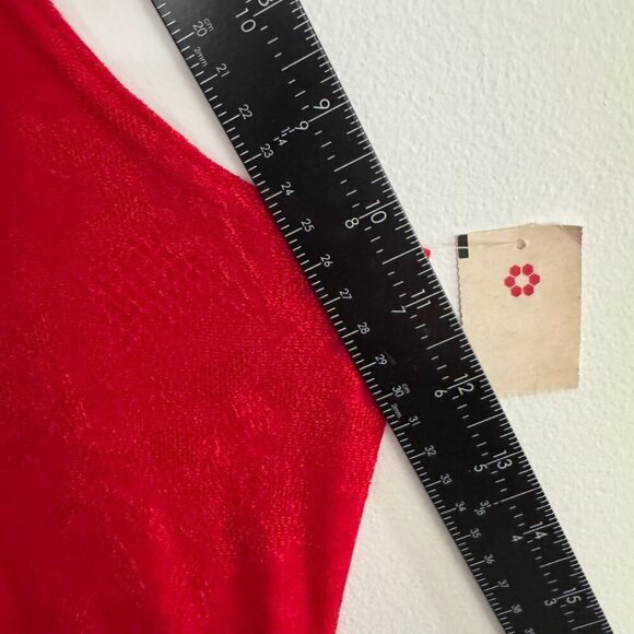 NWT Y2K Vintage Marian and Maral Floral Fiery Red Sleeveless long Dress Large - Picture 8 of 12